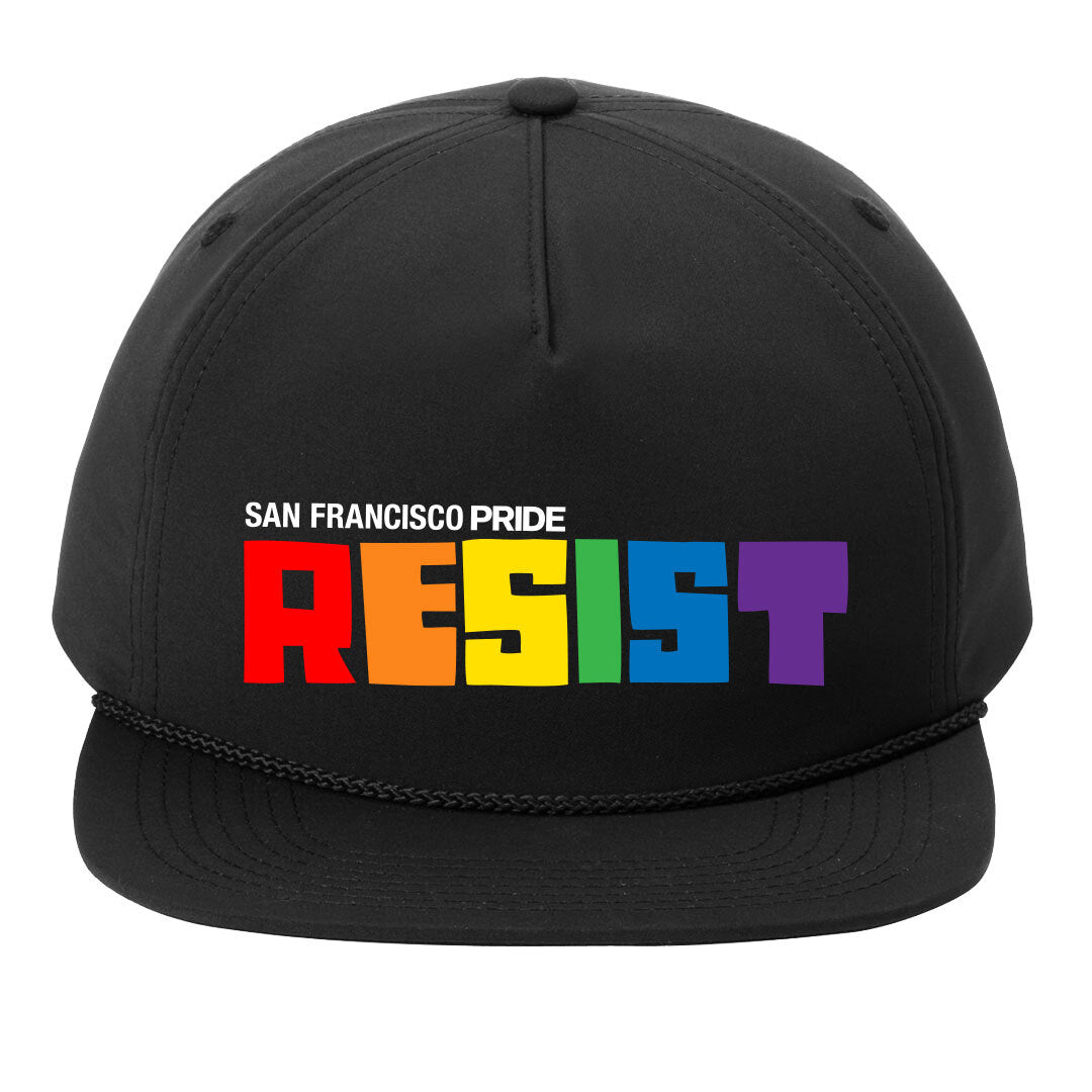 Cap -Black 5-Panel Rope Flat-Bill- Resist