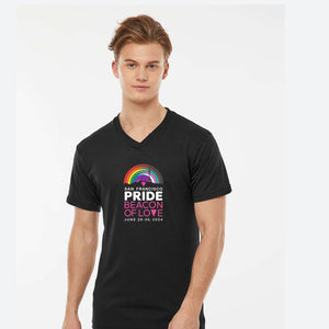 Adult Fashion V-Neck Tee -Black- 2024 Beacon of Love